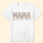 Floral Nana Custom Kids' Names - Personalized Shirt