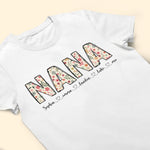 Floral Nana Custom Kids' Names - Personalized Shirt