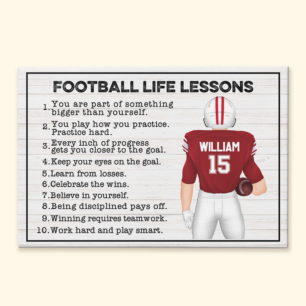 Football Life Lessons - Personalized Tumbler Cup - Birthday Gift