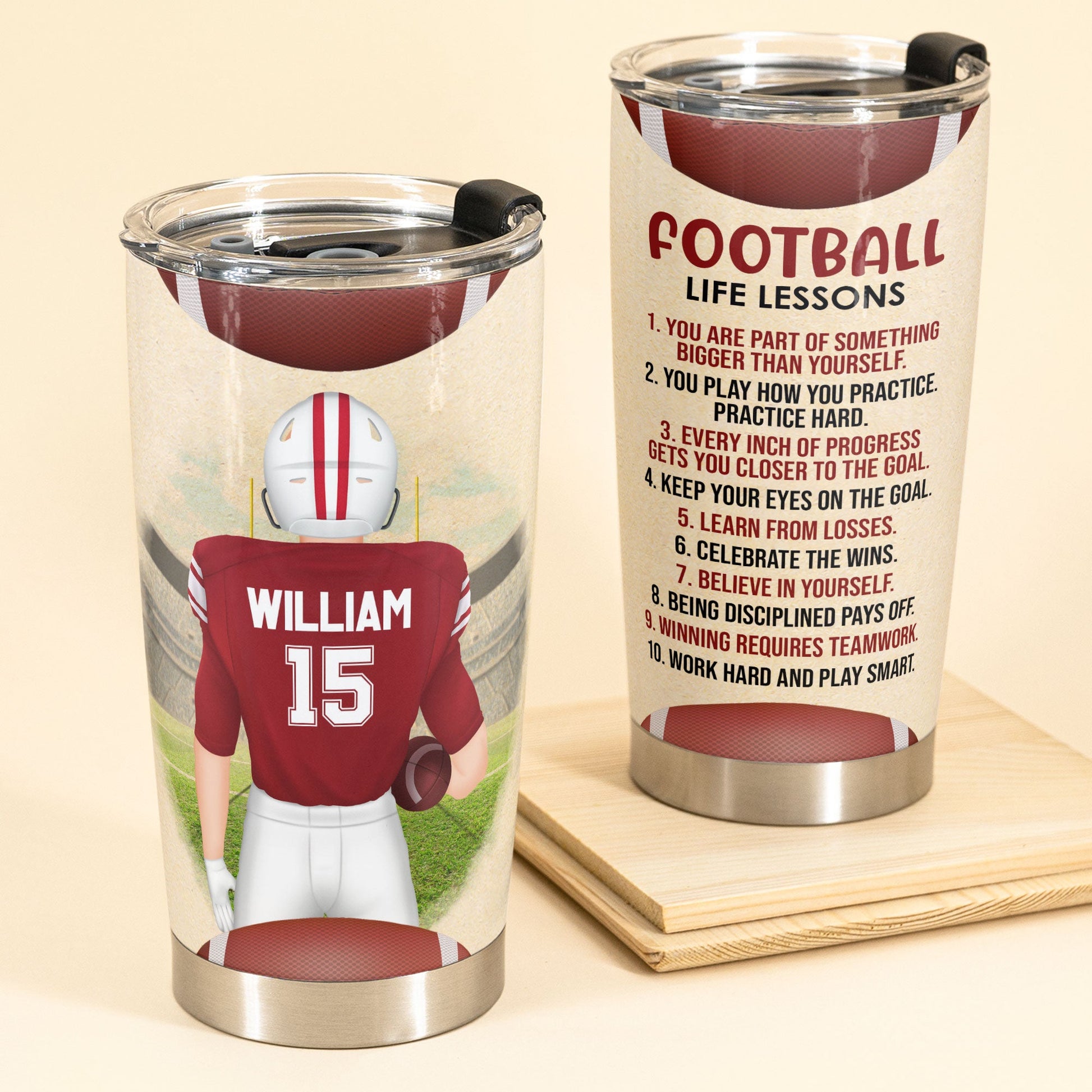 Monogrammed Football Tumbler