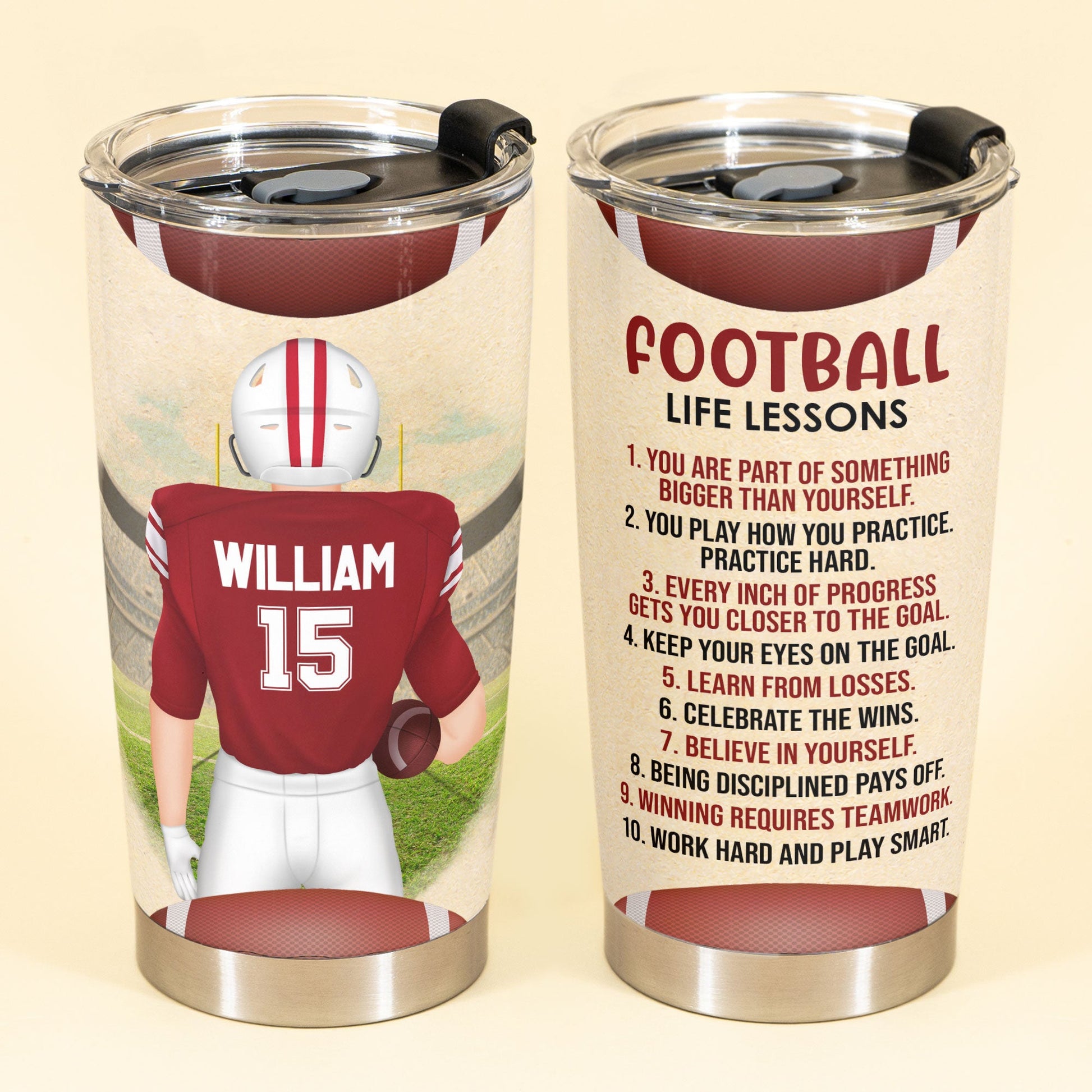 Monogrammed Football Tumbler