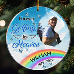 Forever Golfing In Heaven - Personalized Acrylic Photo Ornament
