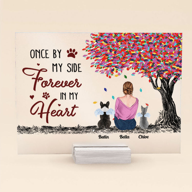 Forever In My Heart - Personalized Acrylic Plaque - Memorial, Ceremony Gift For Pet Loss Owner, Dog & Cat Lover