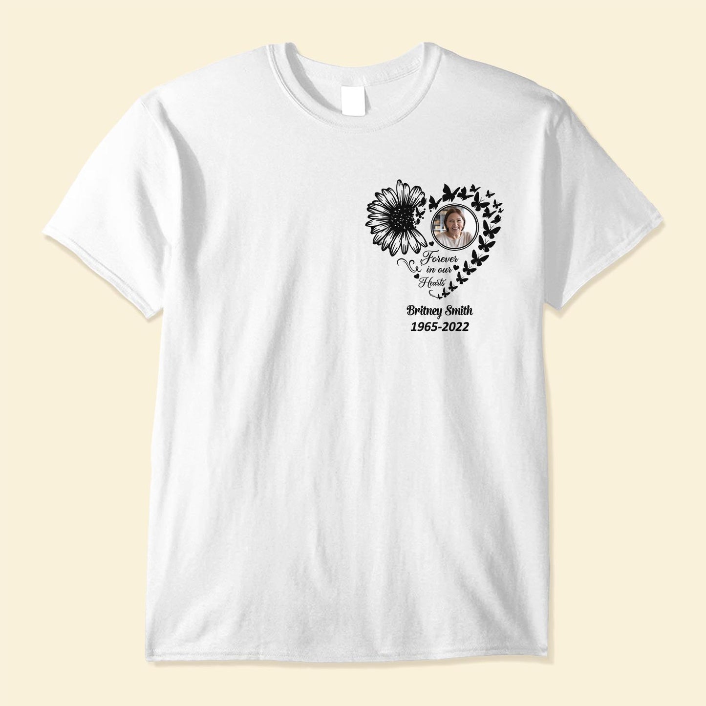 Forever In My Heart - Personalized Photo Shirt - Birthday Mother’s Day Memorial Gift For Daughter, Son, Mom, Dad