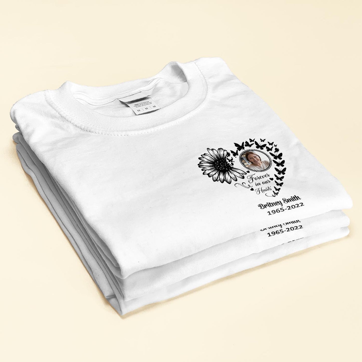 Forever In My Heart - Personalized Photo Shirt - Birthday Mother's Day Memorial Gift For Daughter, Son, Mom, Dad
