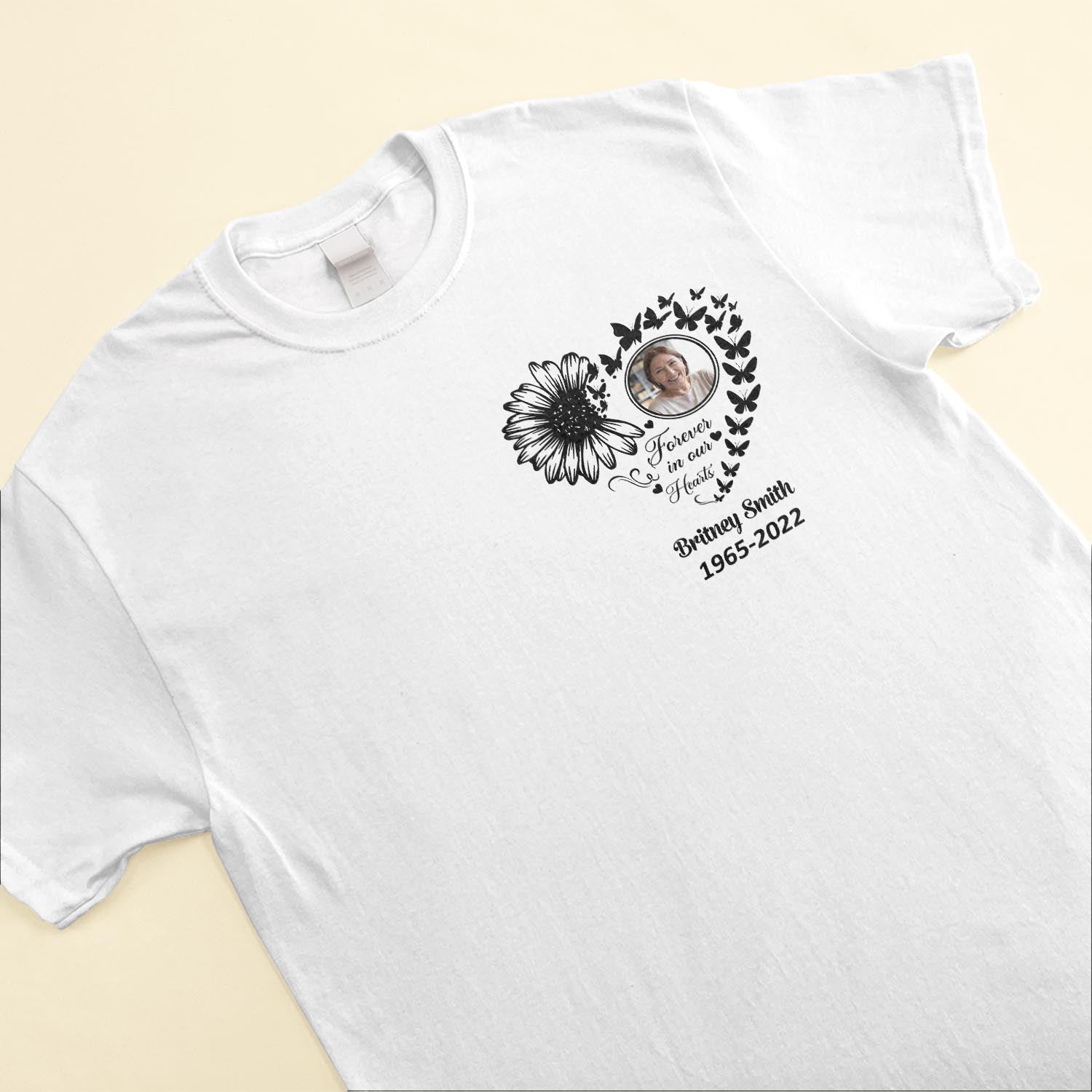 Forever In My Heart - Personalized Photo Shirt - Birthday Mother's Day Memorial Gift For Daughter, Son, Mom, Dad