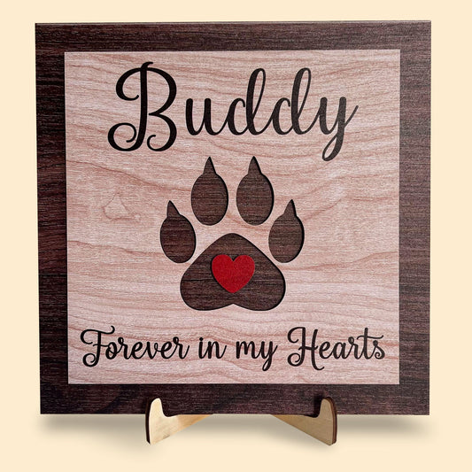 Forever In Our Hearts - Personalized 2 Layers Wooden Plaque