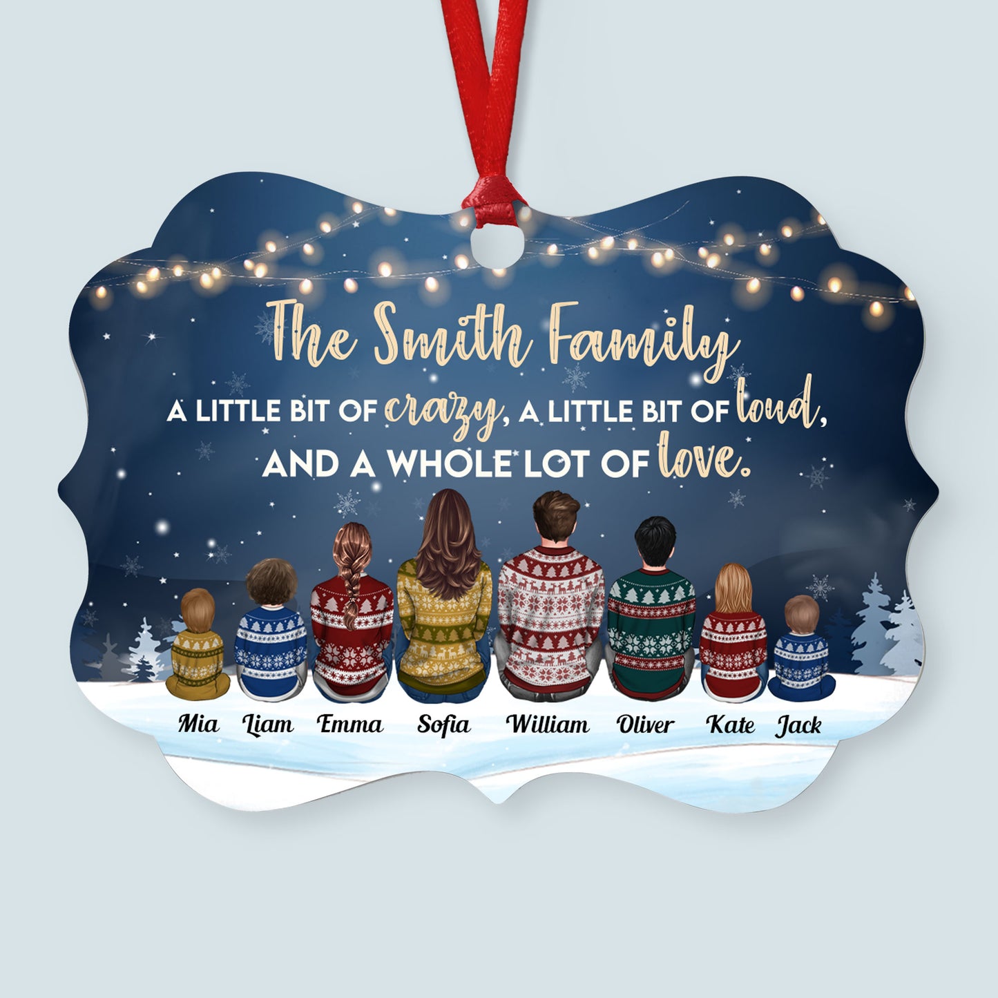 Forever Linked Together - Personalized Aluminum Ornament - Christmas Gift For Family Members