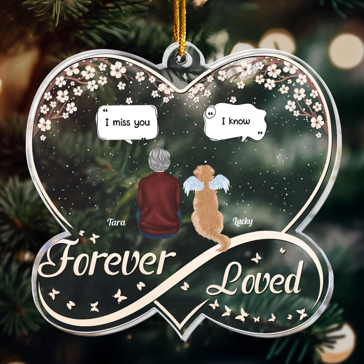 Forever Loved Memorial Pet - Personalized Acrylic Ornament – Macorner