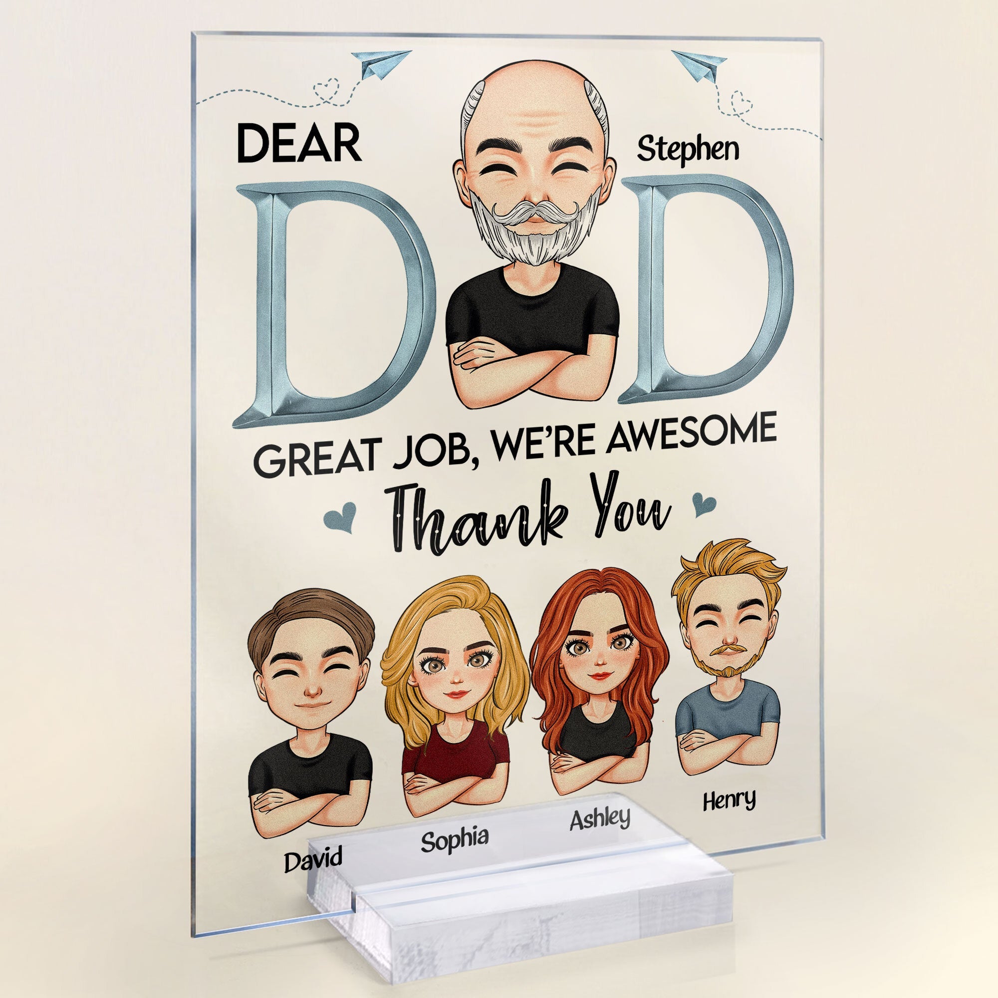 Dad - We’re Awesome Thank You - Personalized Acrylic Plaque