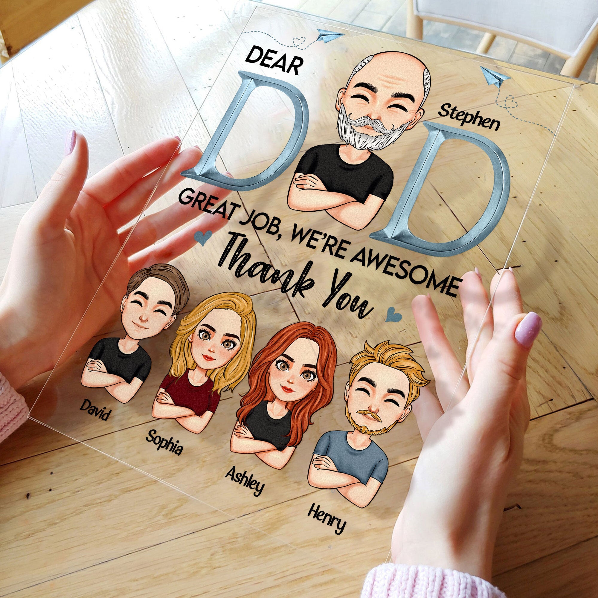 Dad - We’re Awesome Thank You - Personalized Acrylic Plaque