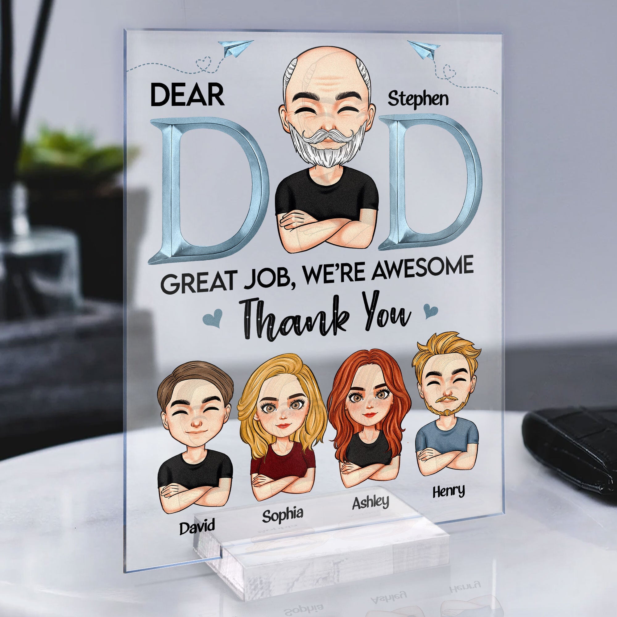 Dad - We’re Awesome Thank You - Personalized Acrylic Plaque