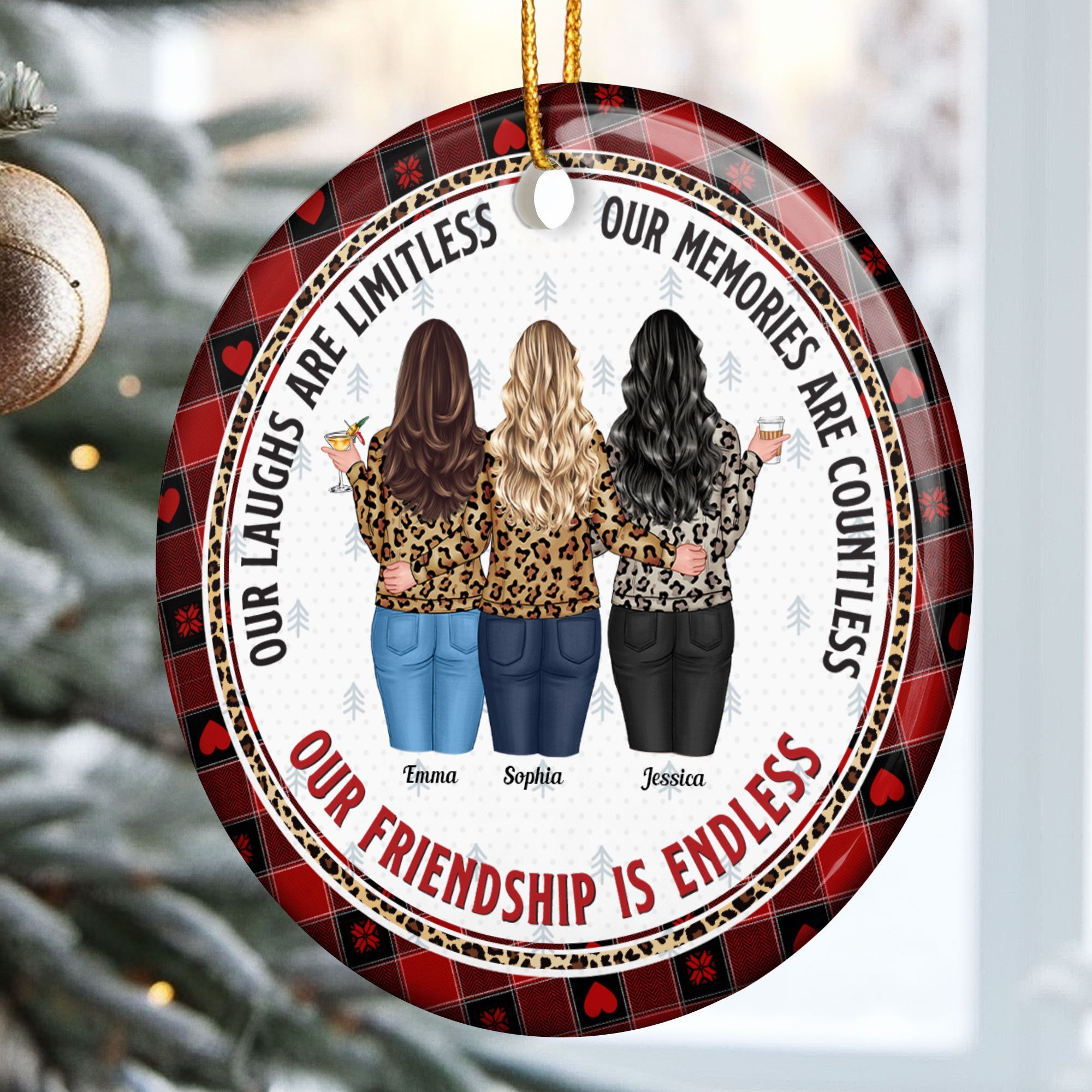 Friend Ornament 2024 Our Friendship Is Endless - Personalized Ceramic Ornament