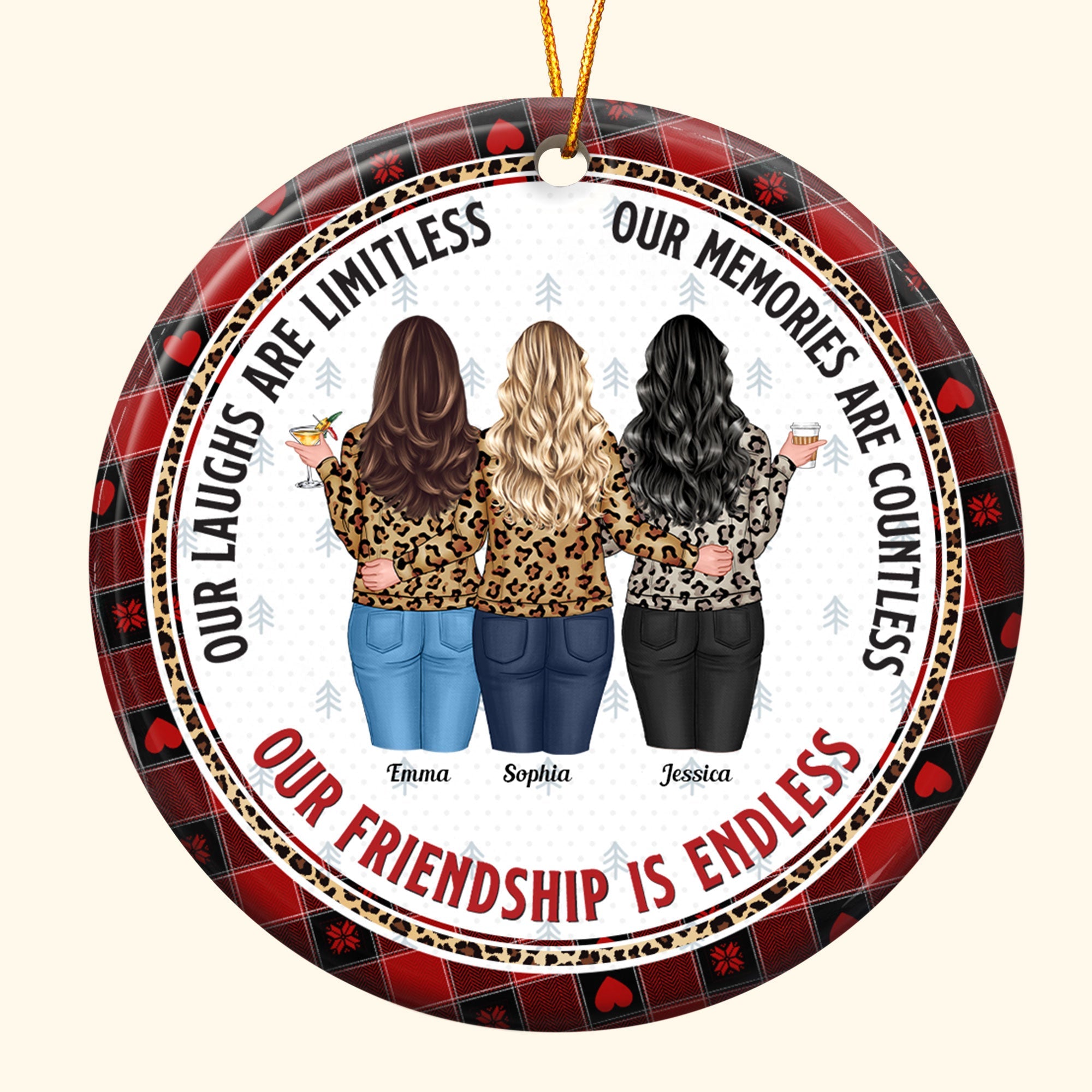 Friend Ornament 2024 Our Friendship Is Endless - Personalized Ceramic Ornament