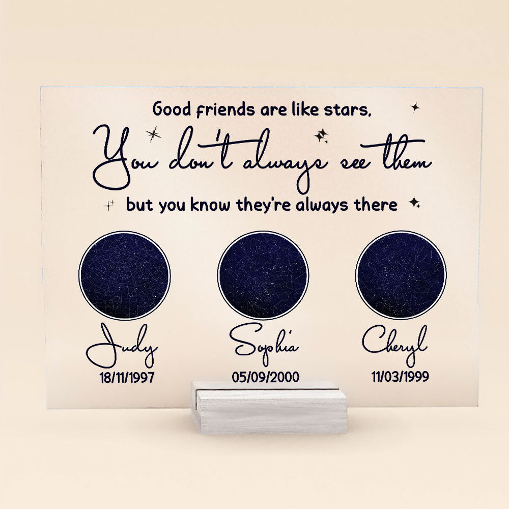 Friends Are Like Stars - Personalized Acrylic Plaque
