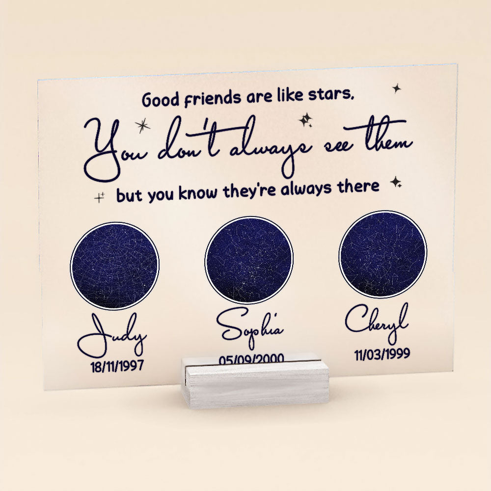 Friends Are Like Stars - Personalized Acrylic Plaque
