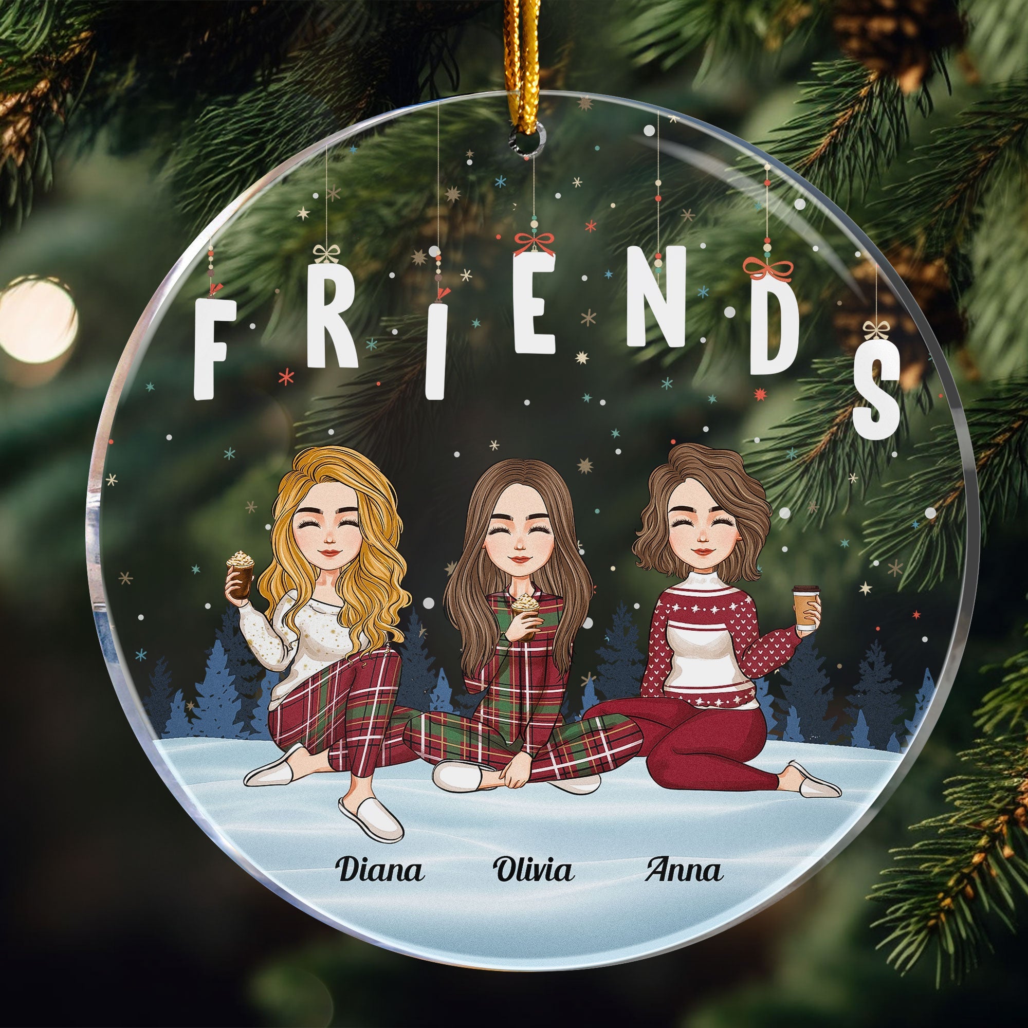 Friends Forever - Personalized Circle Acrylic Ornament