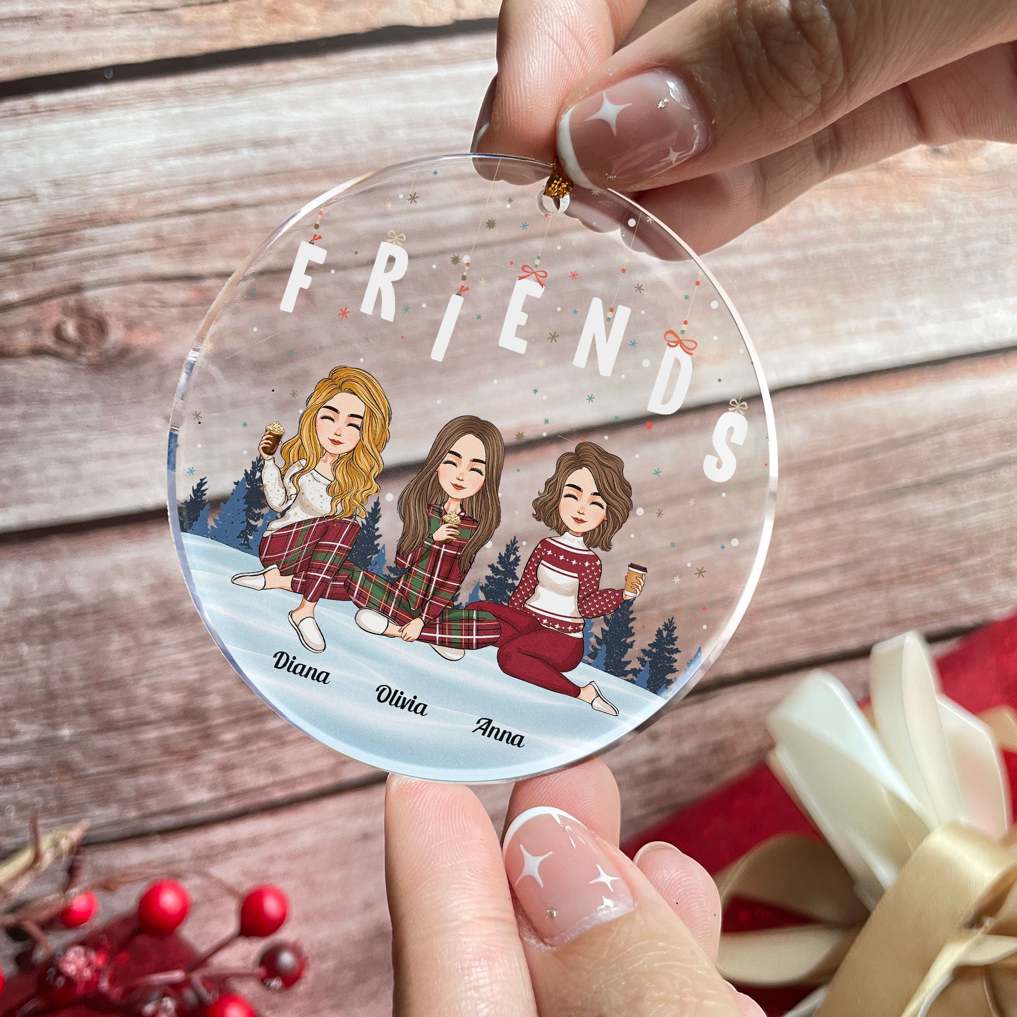 Friends Forever - Personalized Circle Acrylic Ornament