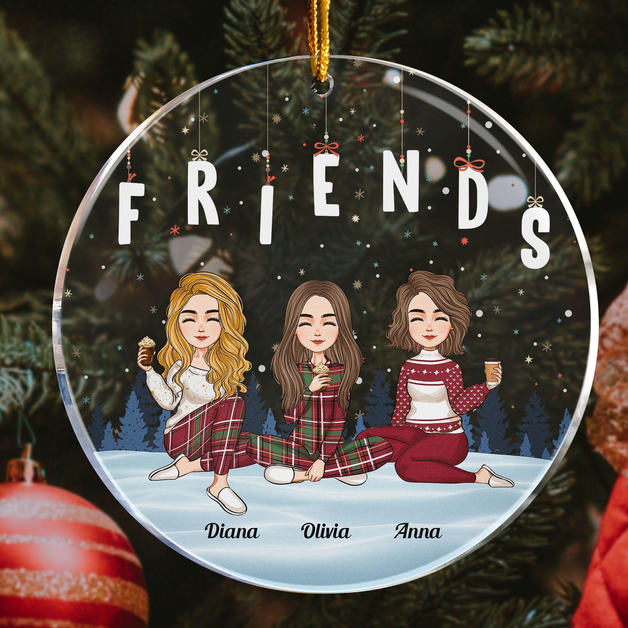 Friends Forever - Personalized Circle Acrylic Ornament