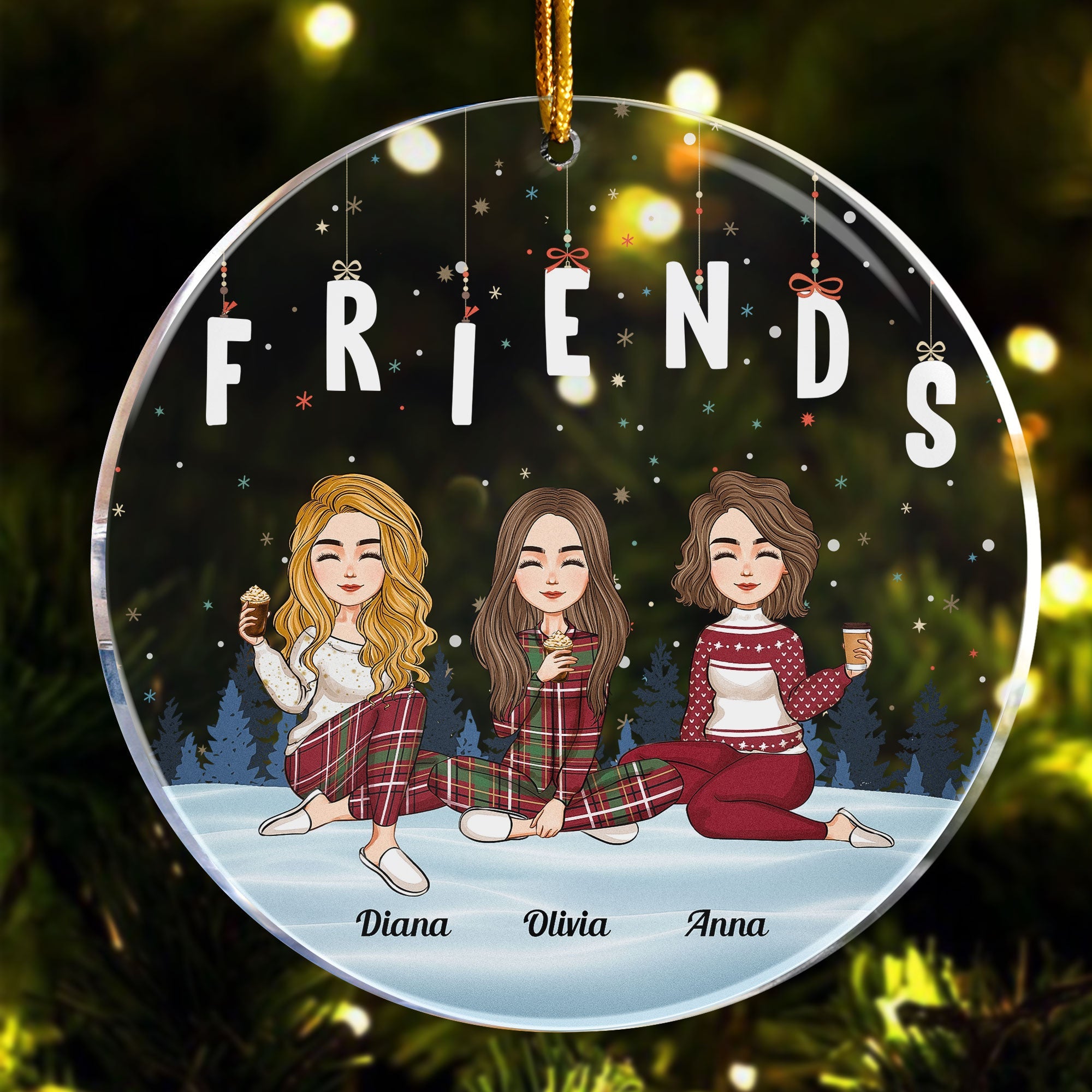 Friends Forever - Personalized Circle Acrylic Ornament