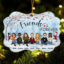 Friends Forever Red Tree - Personalized Acrylic Ornament