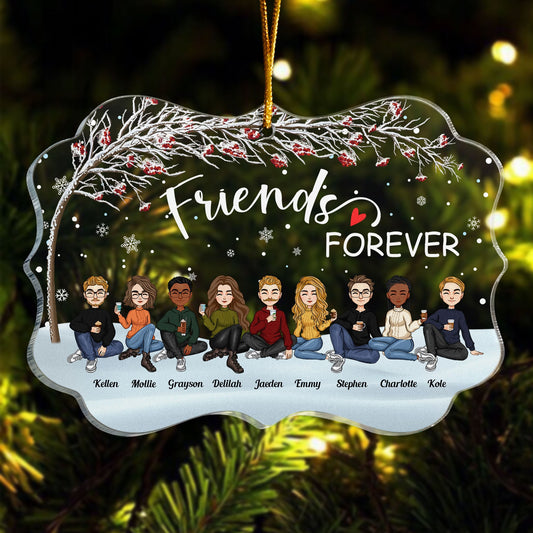 Friends Forever - Winter Tree - Personalized Acrylic Ornament