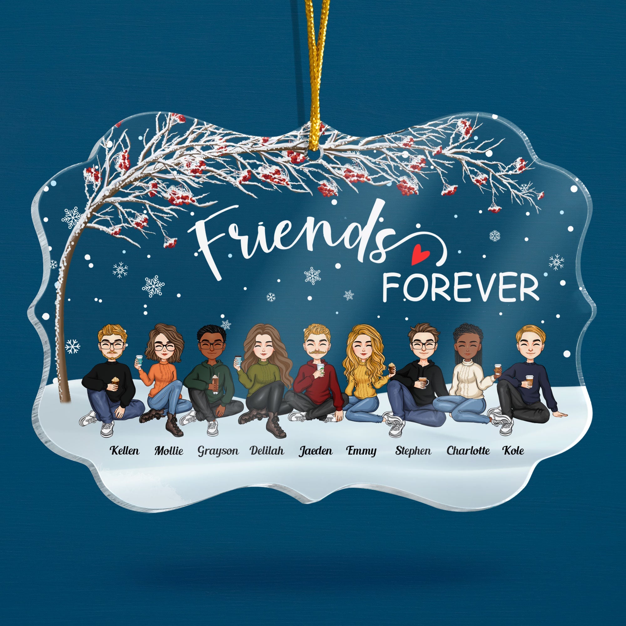 Friends Forever - Winter Tree - Personalized Acrylic Ornament