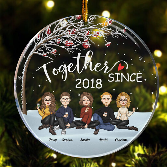 Friends - Together Since - Personalized Circle Acrylic Ornament - Christmas, New Year Gift For Friends, Sistas, Sister, Besties, Best Friends, Soul Sisters