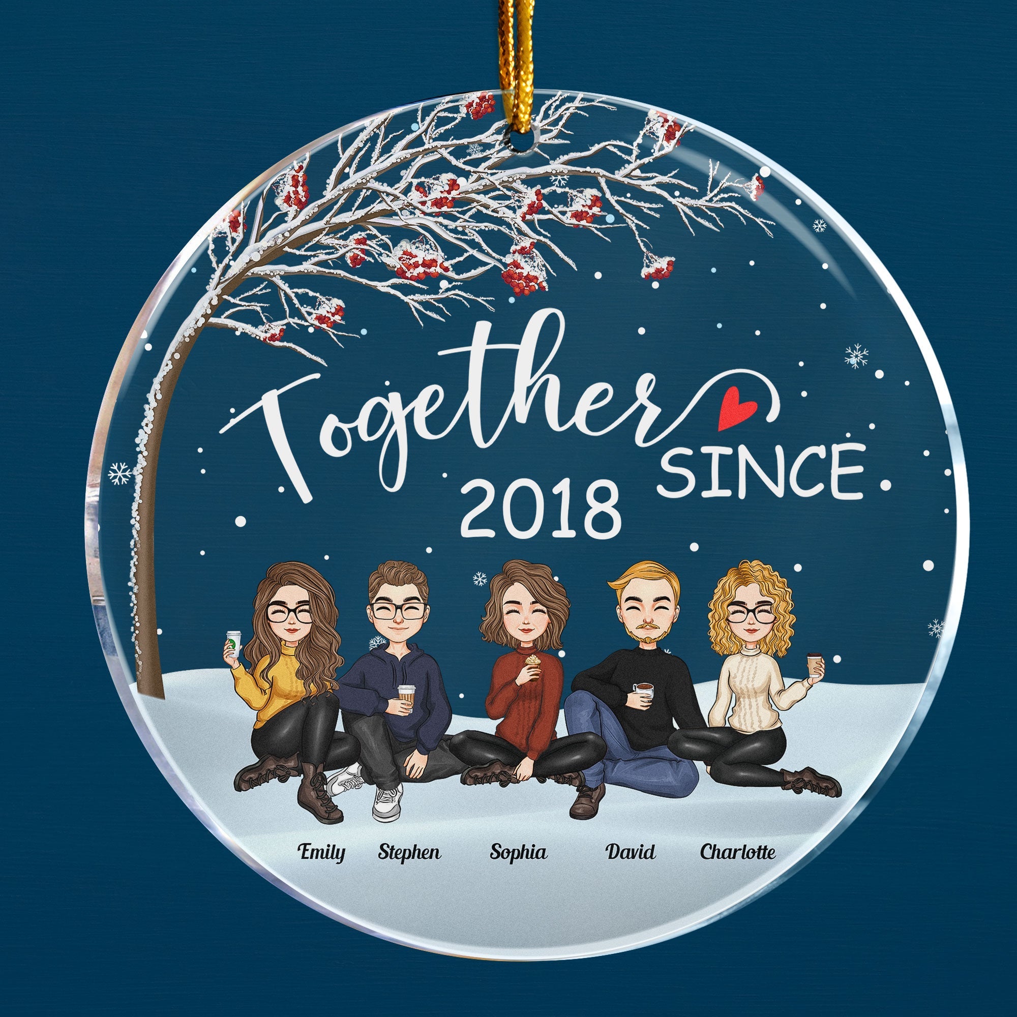 Friends - Together Since - Personalized Circle Acrylic Ornament - Christmas, New Year Gift For Friends, Sistas, Sister, Besties, Best Friends, Soul Sisters