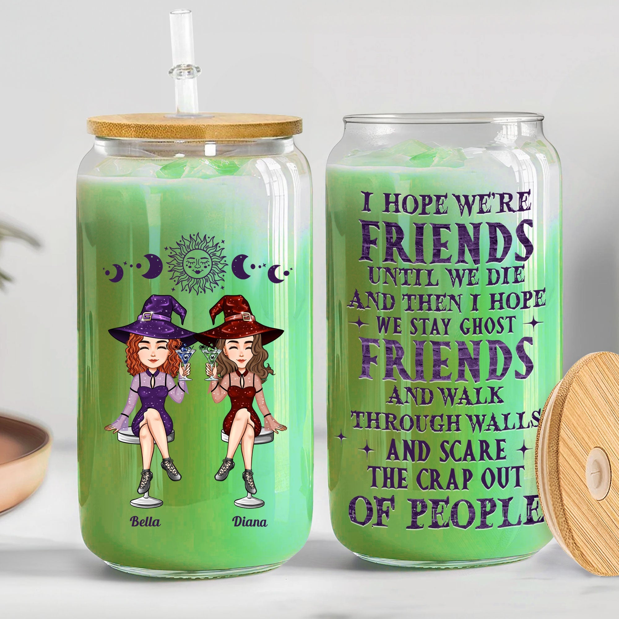 Friends Until We Die - Personalized Clear Glass Cup