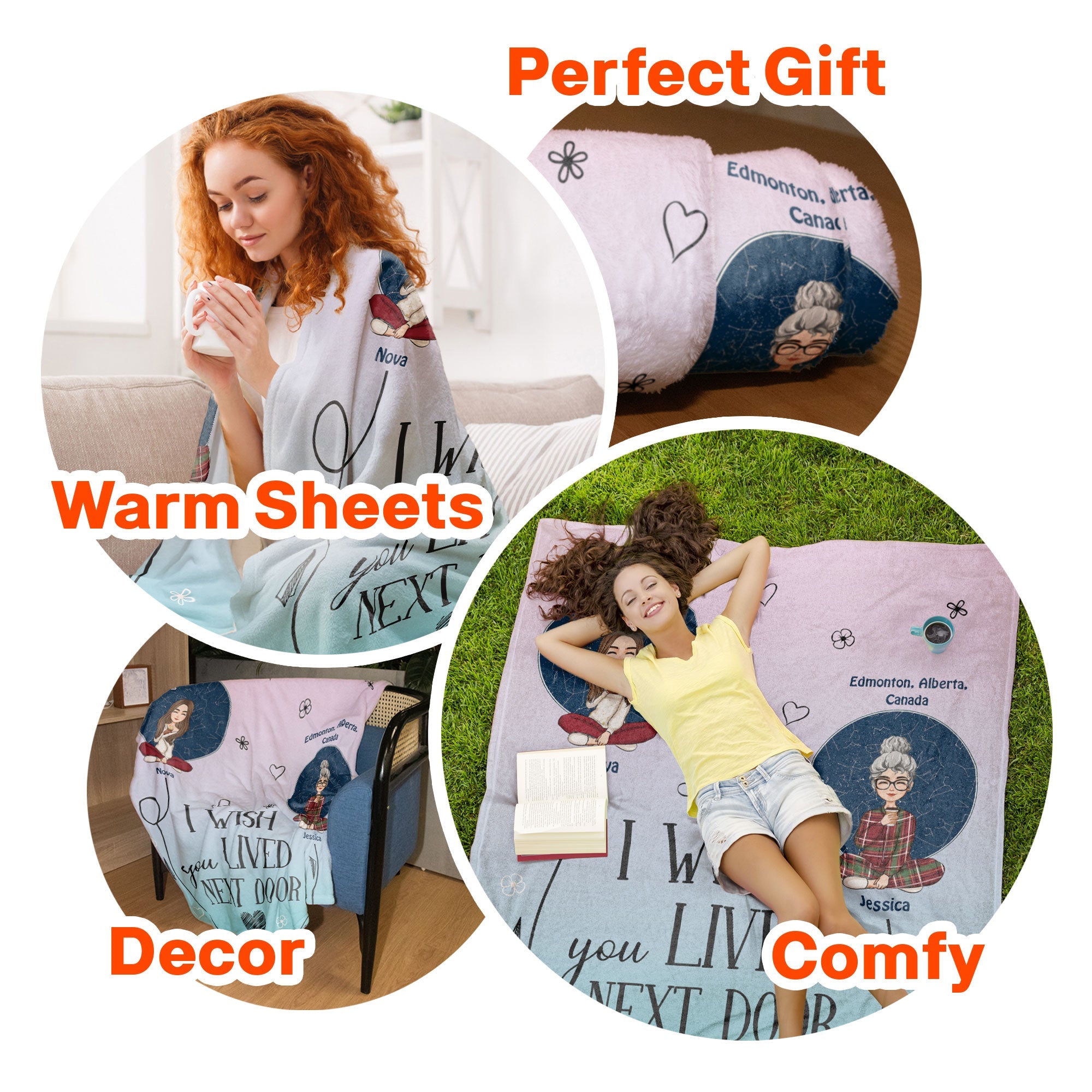 Friendship I Wish You Lived Next Door - Personalized Blanket
