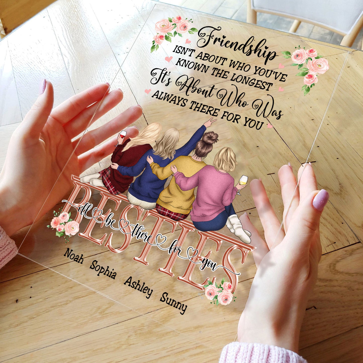 Friendship, It's About Who Was Always There For You - Personalized Acrylic Plaque - Birthday, Friendship day, Friend's Day Gift For Friends, Besties, Bff