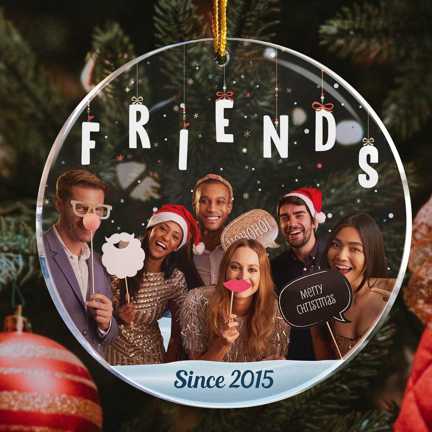 Friendship - Personalized Circle Acrylic Photo Ornament