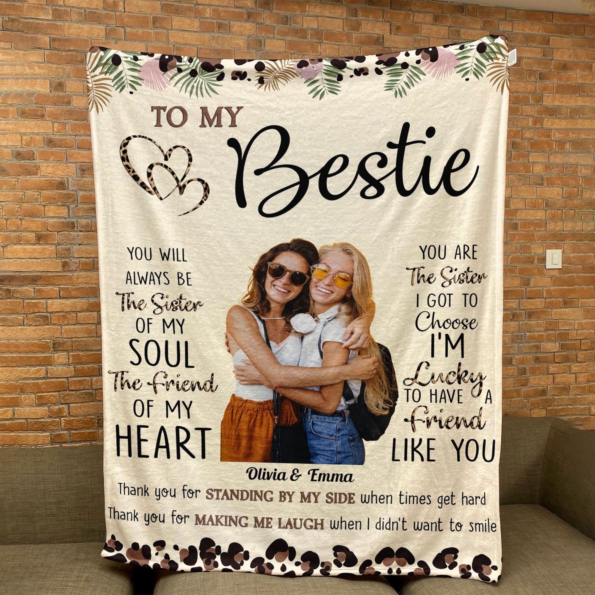 Friendship Thank You For Standing By My Side - Personalized Photo Blanket