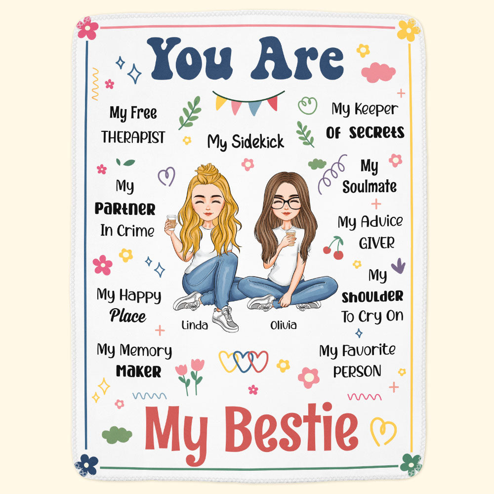 Friendship You Are My Sidekick My Partner In Crime - Personalized Blanket