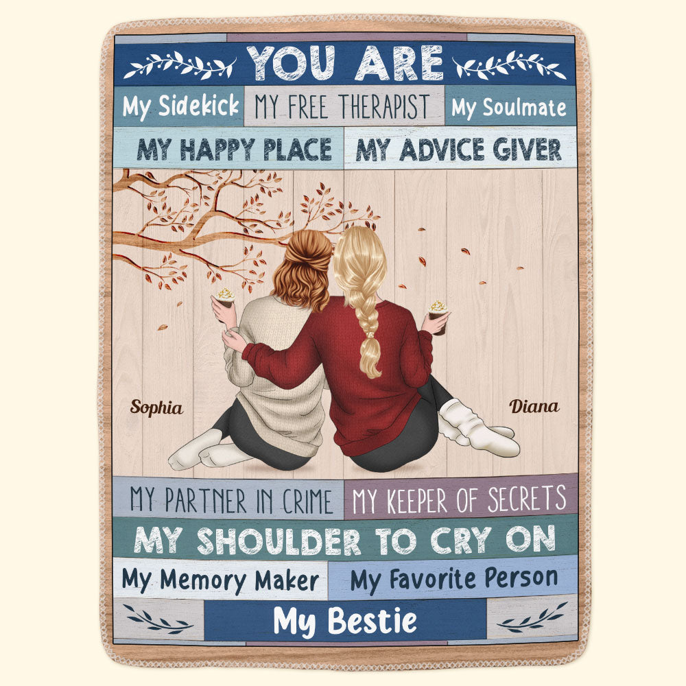 Friendship You Are My Sidekick My Partner In Crime Ver 2 - Personalized Blanket