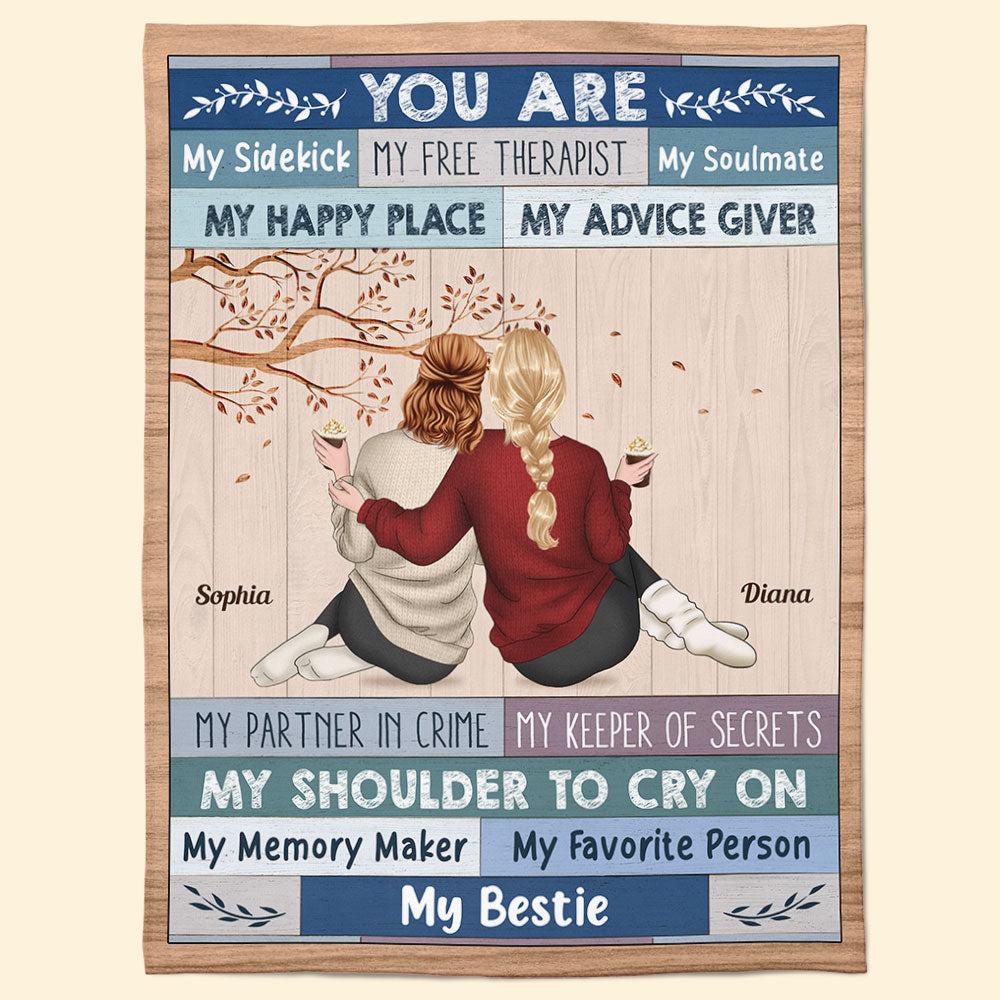 Friendship You Are My Sidekick My Partner In Crime Ver 2 - Personalized Blanket