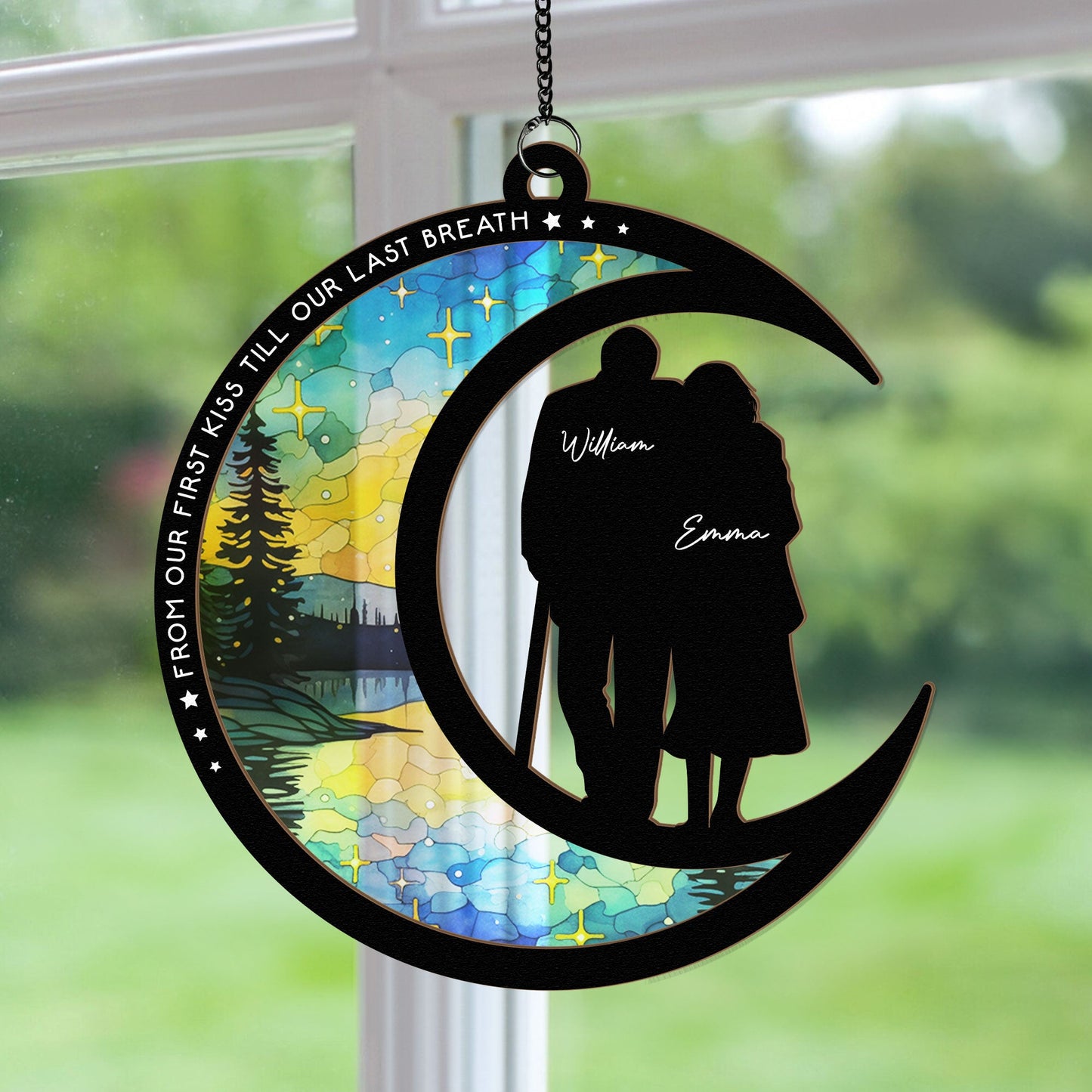 From Our First Breath Till Our Last Breath - Personalized Window Hanging Suncatcher Ornament
