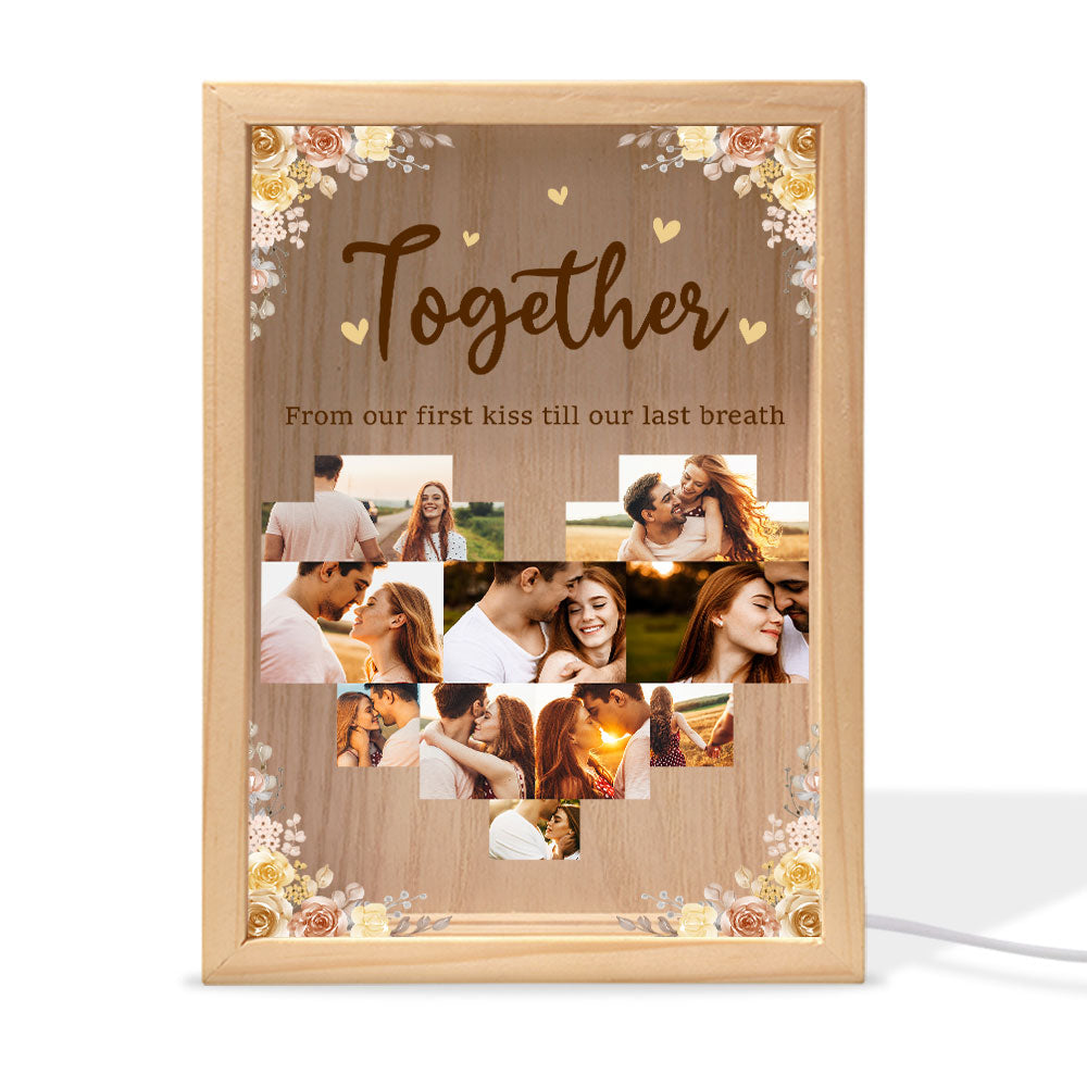 From Our First Kiss Till Our Last Breath - Personalized Photo Frame Light Box