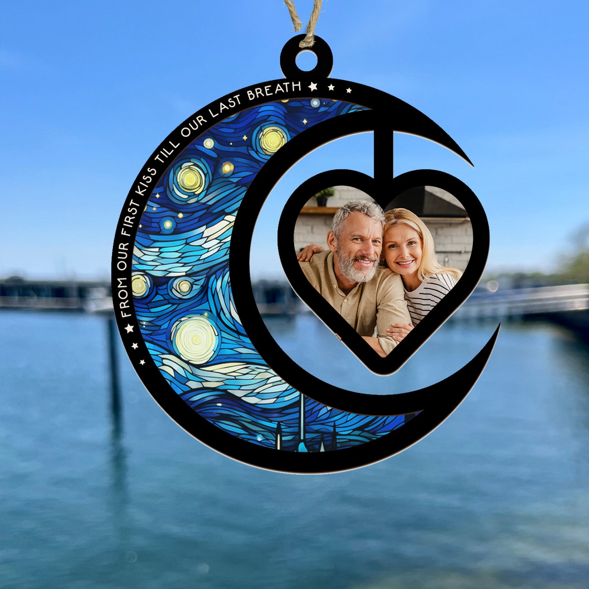 From Our First Kiss Till Our Last Breath - Personalized Photo Suncatcher Ornament