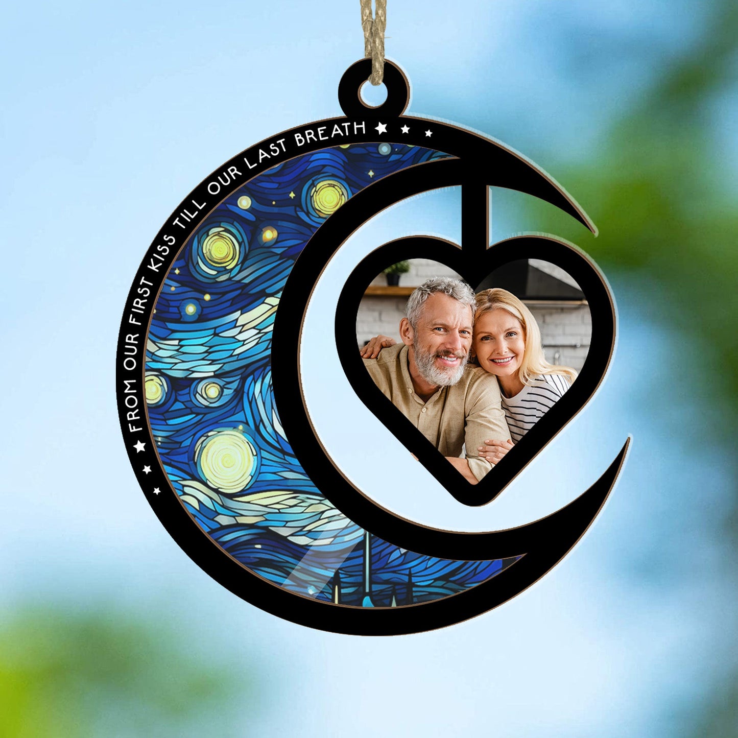 From Our First Kiss Till Our Last Breath - Personalized Photo Suncatcher Ornament