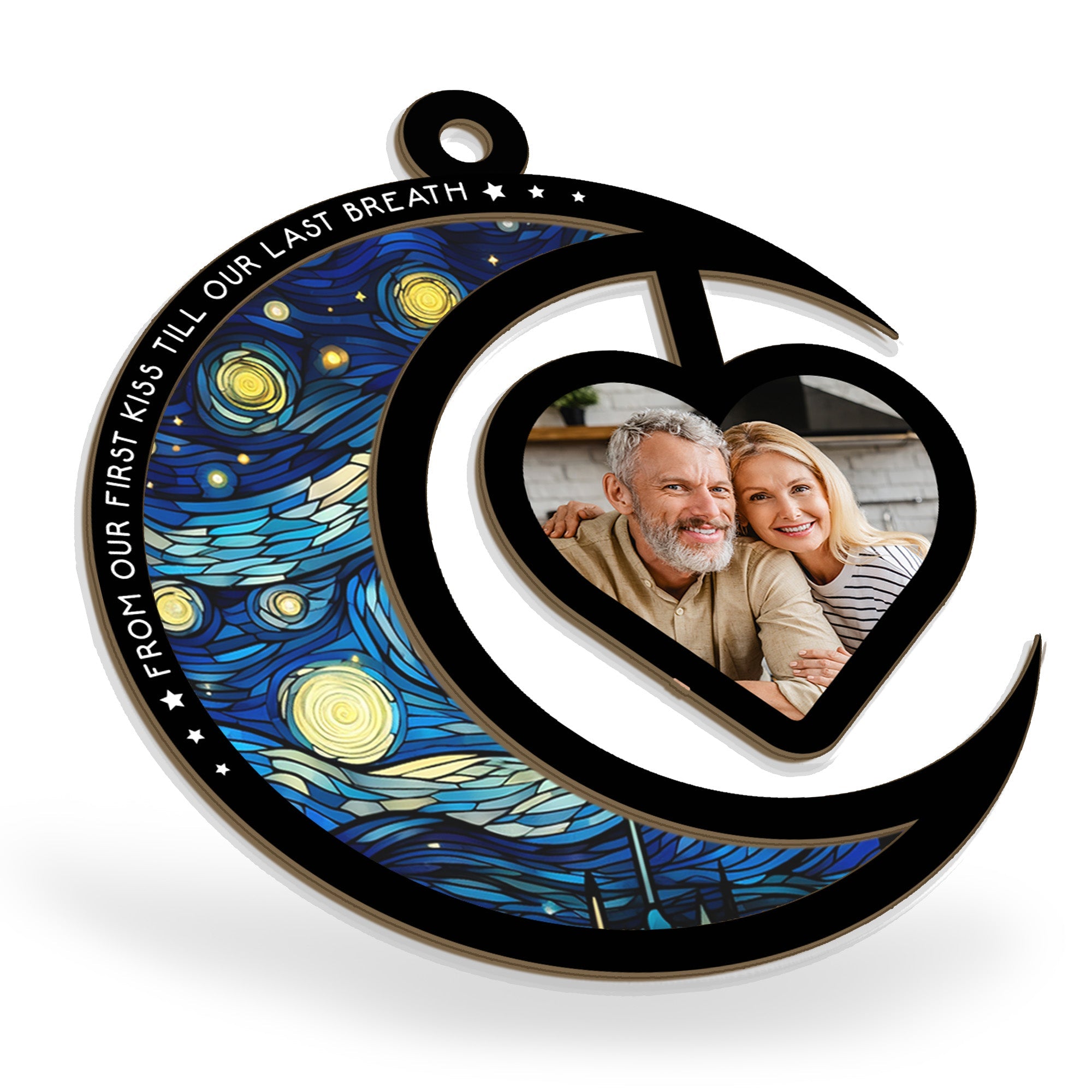 From Our First Kiss Till Our Last Breath - Personalized Photo Suncatcher Ornament