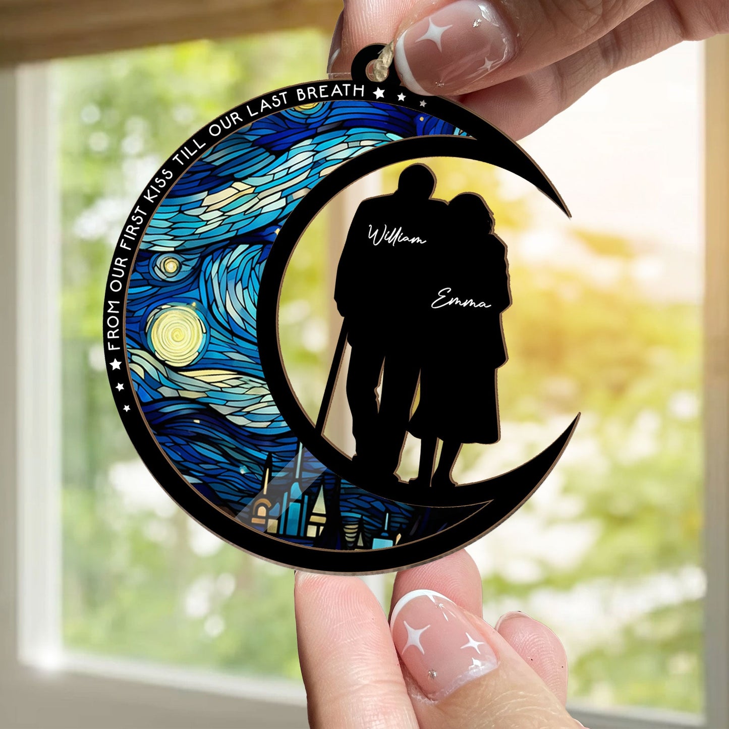 From Our First Kiss Till Our Last Breath - Personalized Suncatcher Ornament