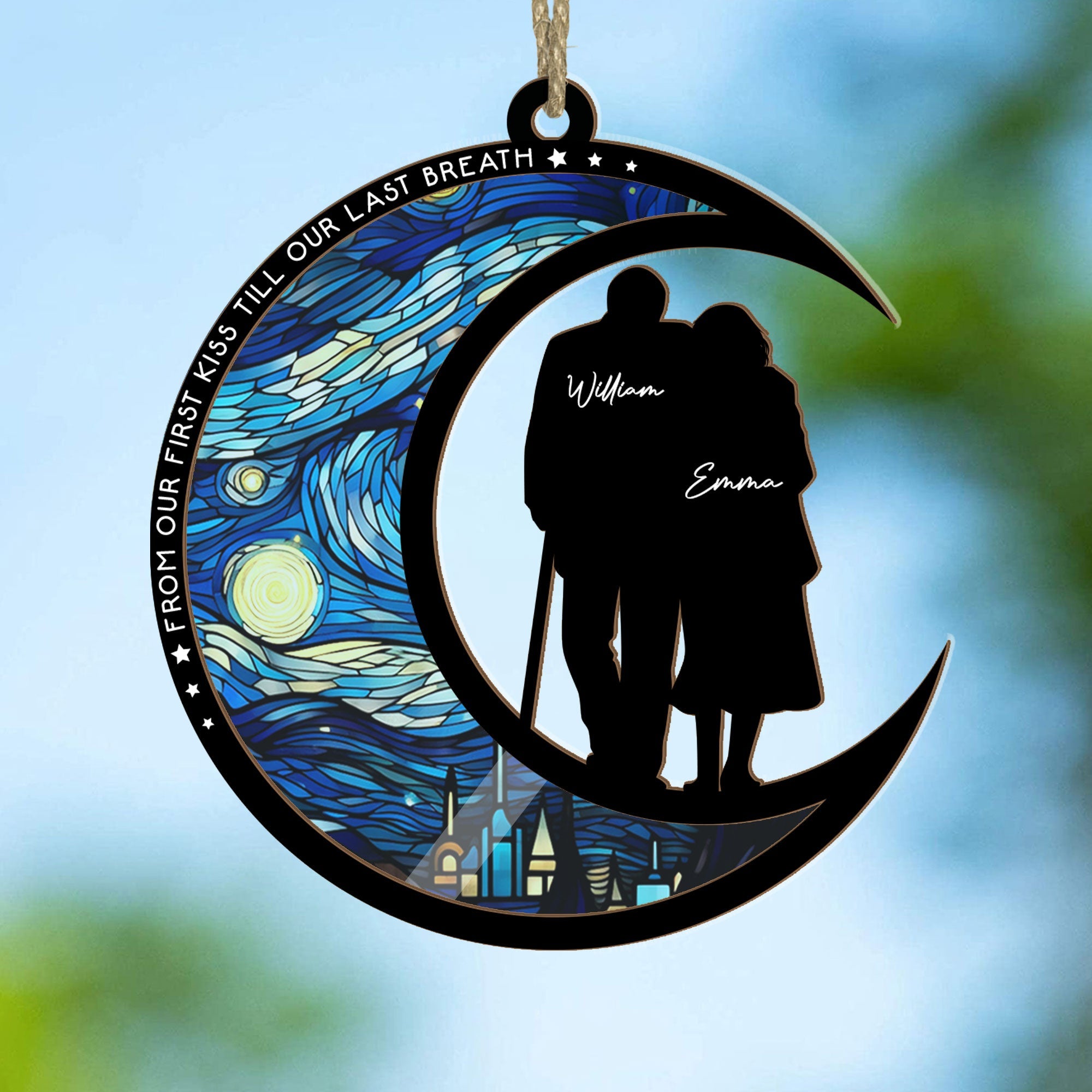 From Our First Kiss Till Our Last Breath - Personalized Suncatcher Ornament