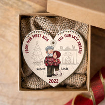 From Our First Kiss Till Our Last Breath - Personalized Wooden Ornament