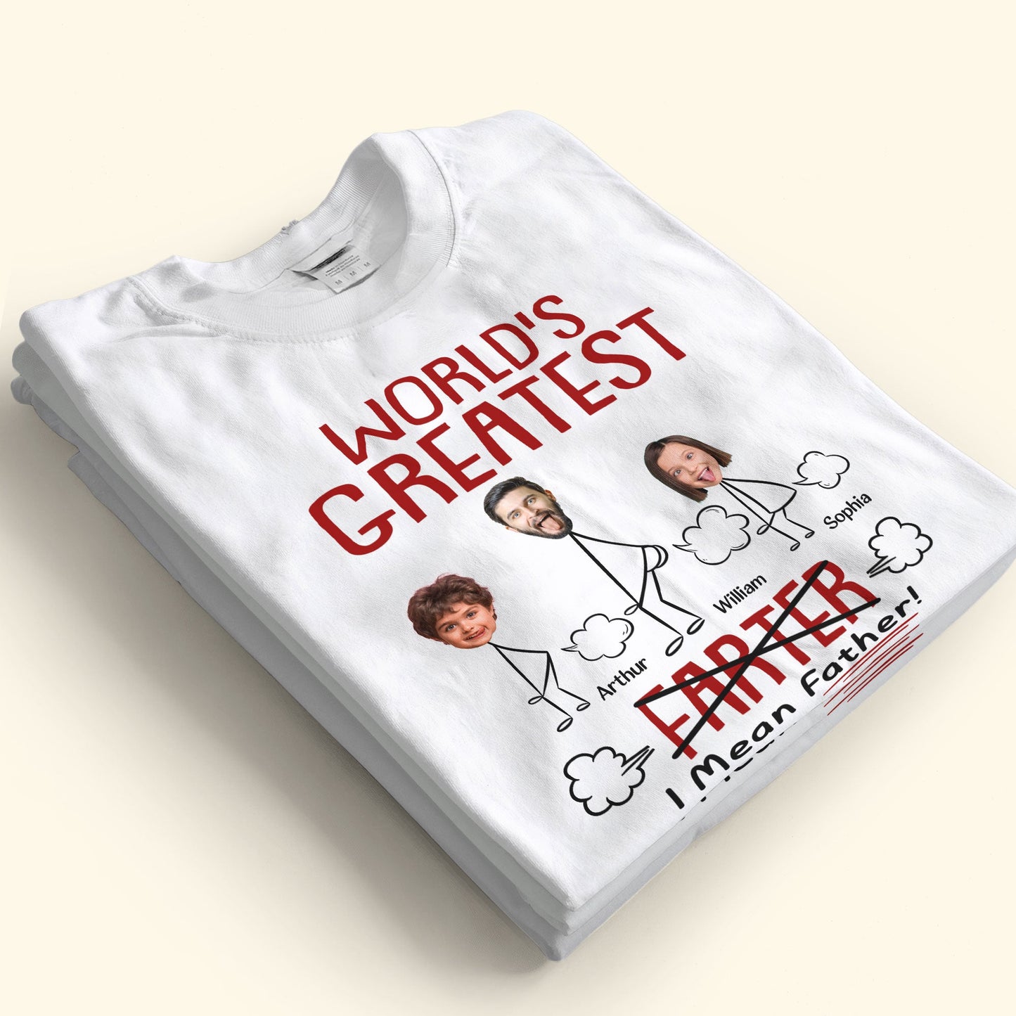 Funny Best Dad World's Greatest Farter I Mean Father - Personalized Photo Shirt