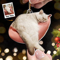 Funny Cat Gifts For Cat Lovers - Personalized Acrylic Photo Ornament