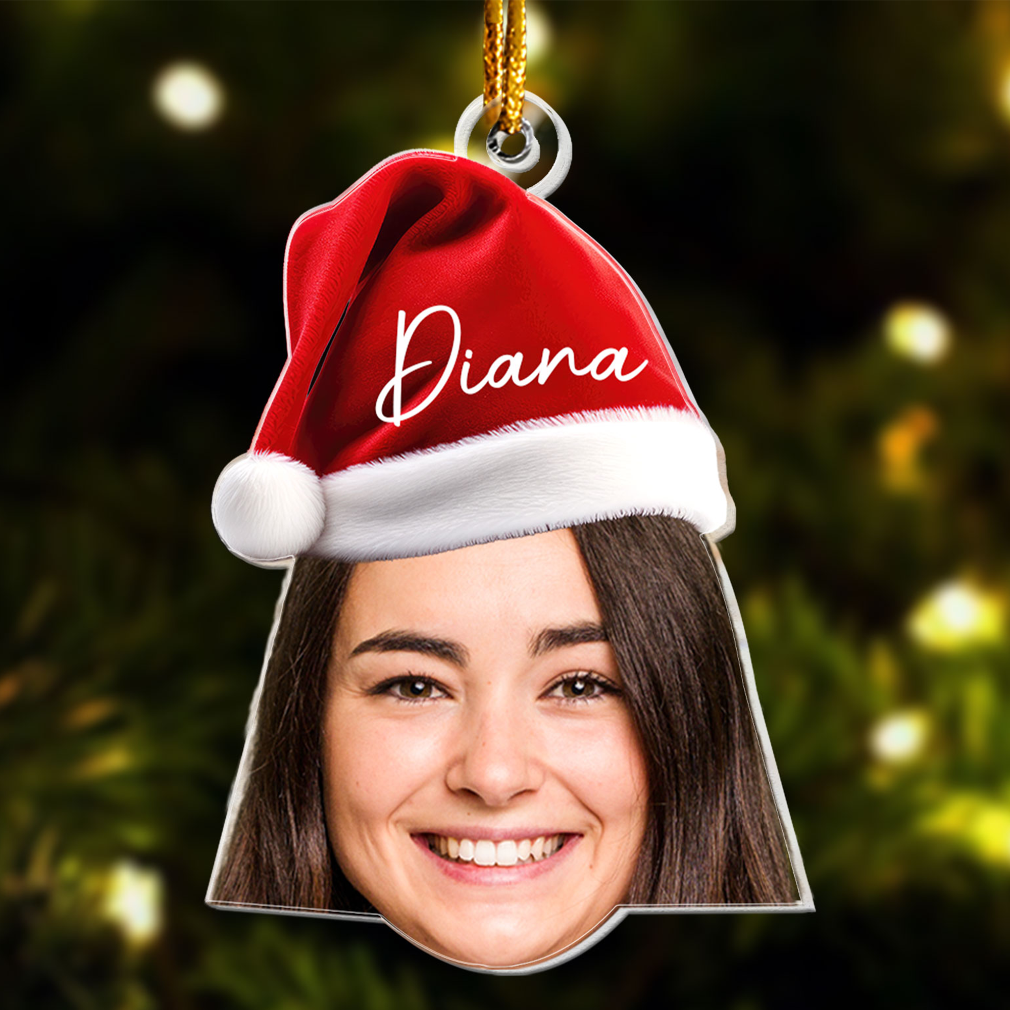 Funny Christmas Face - Personalized Family Photo Ornament