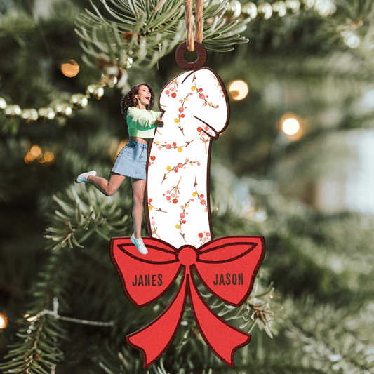 Funny Christmas Gift For Husband, Boyfriend - Personalized Wooden Photo Ornament