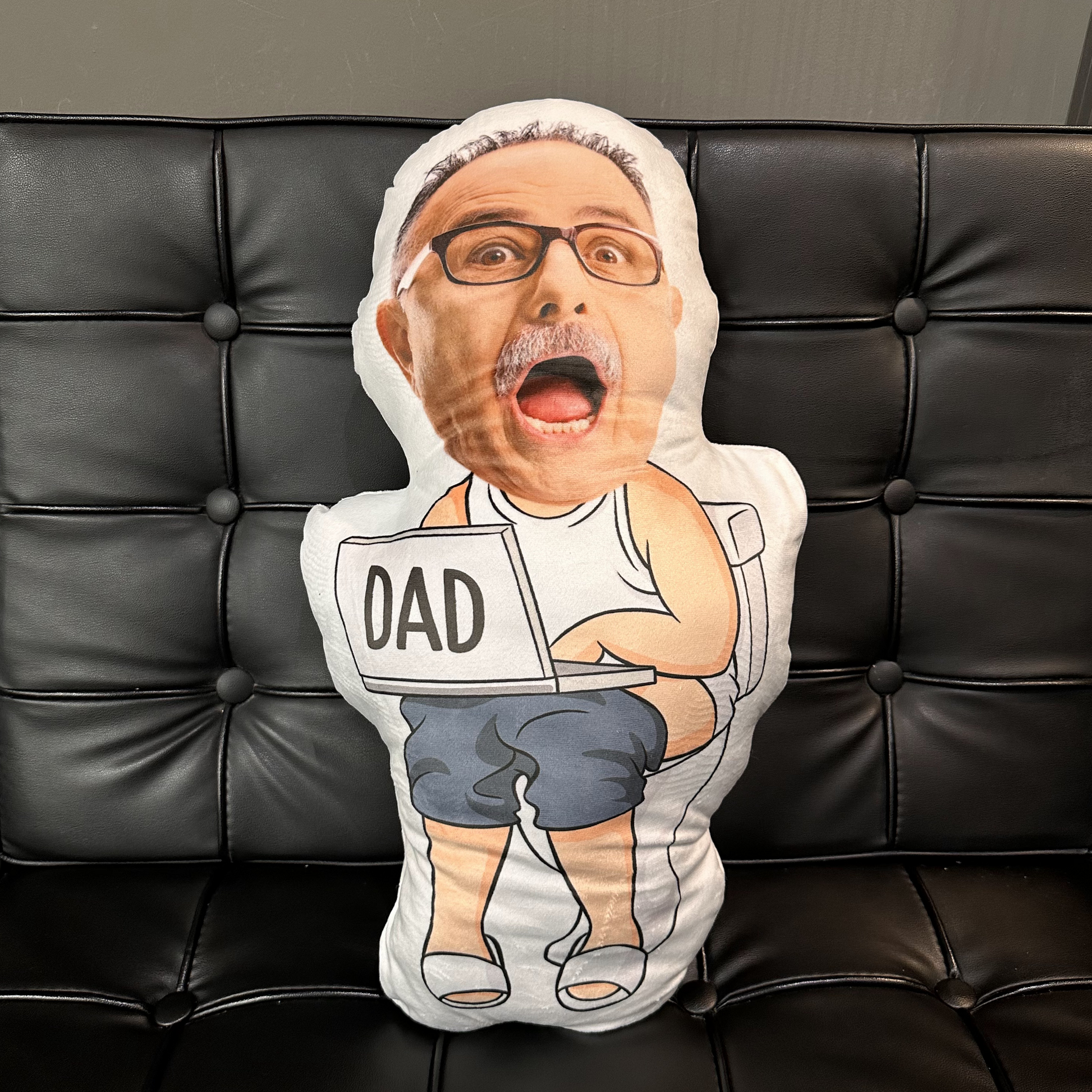 Funny Dad Doing Dad Sh*t Custom Face - Personalized Photo Custom Shaped Pillow